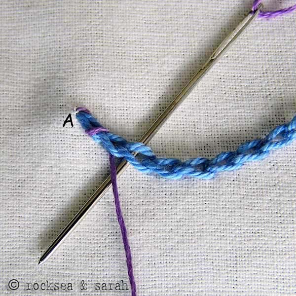 whipped chain stitch 1