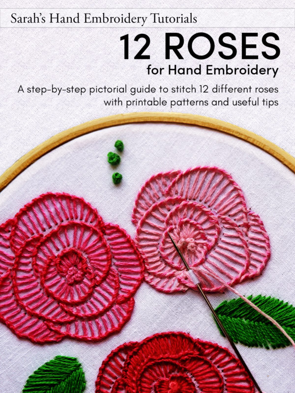 12 Roses Hand Embroidery Book Cover