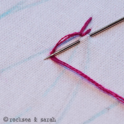 Stitch Leaf: Single Feather Stitch - Sarah's Hand Embroidery Tutorials