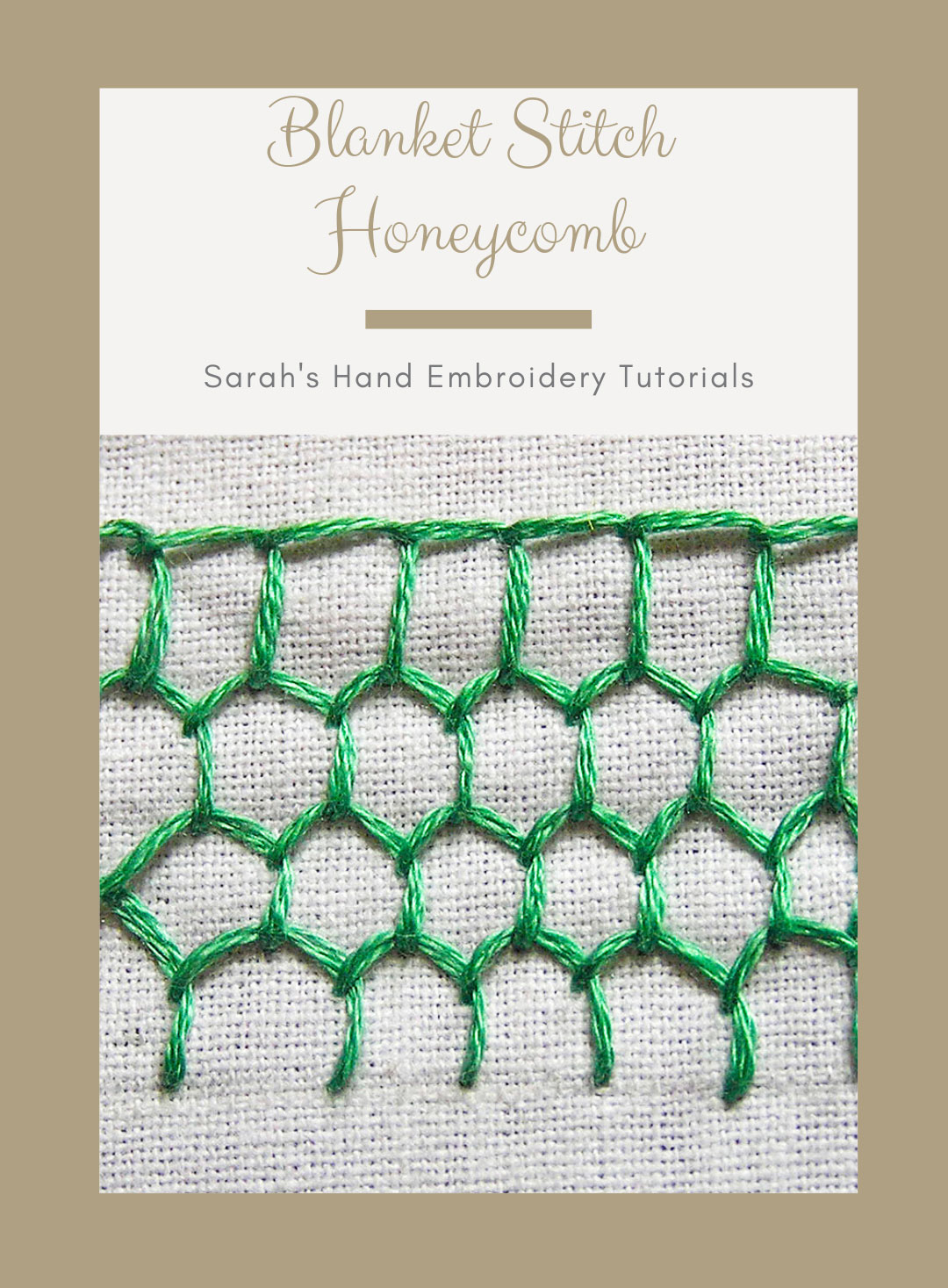 Blanket Stitch Honeycomb Sarah S Hand Embroidery Tutorials