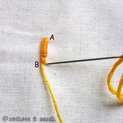 HAND EMBROIDERY FROM SADALAS: BULLION STITCH