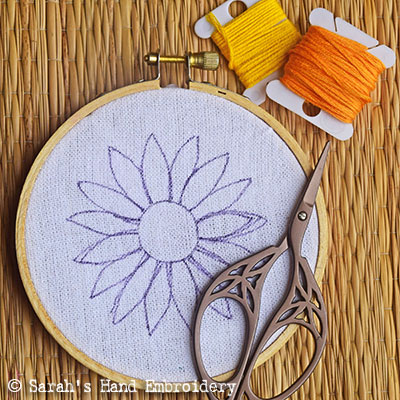 Flower embroidery : Closed Herringbone Stitch - Sarah's Hand Embroidery ...