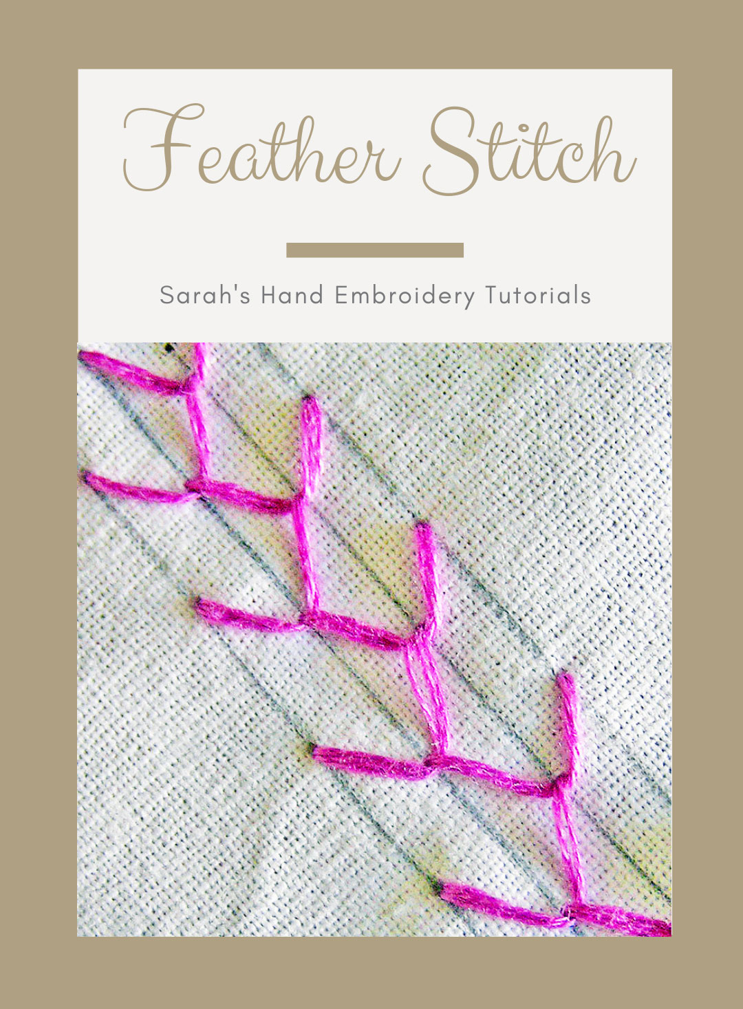 How to do the Feather Stitch - Sarah's Hand Embroidery Tutorials