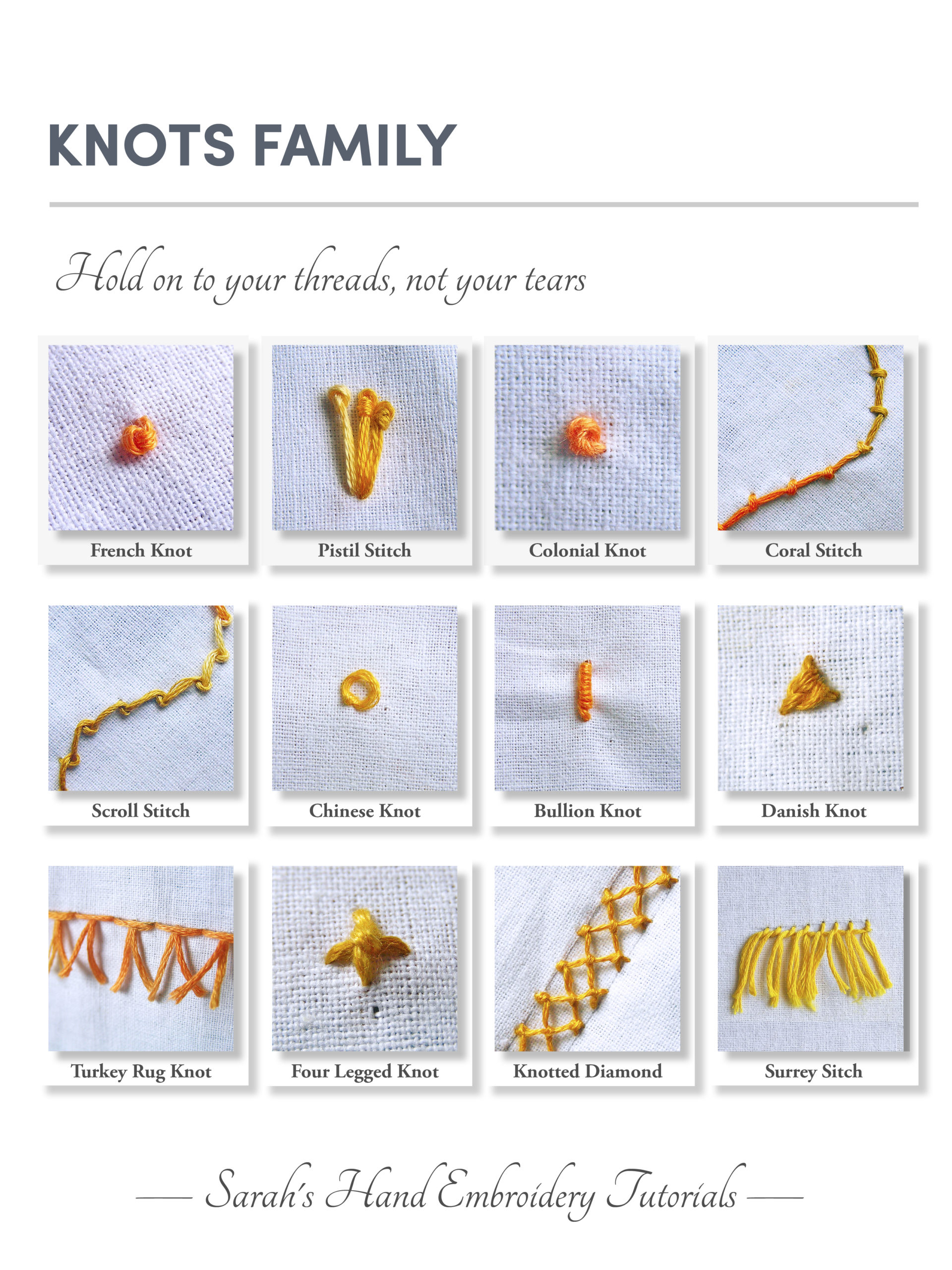 how to tie a knot in thread for embroidery