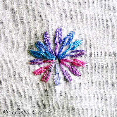 How to do the Long Tailed Daisy - Sarah's Hand Embroidery Tutorials