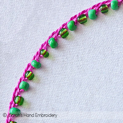 How to do hand embroidery beads work, beaded work