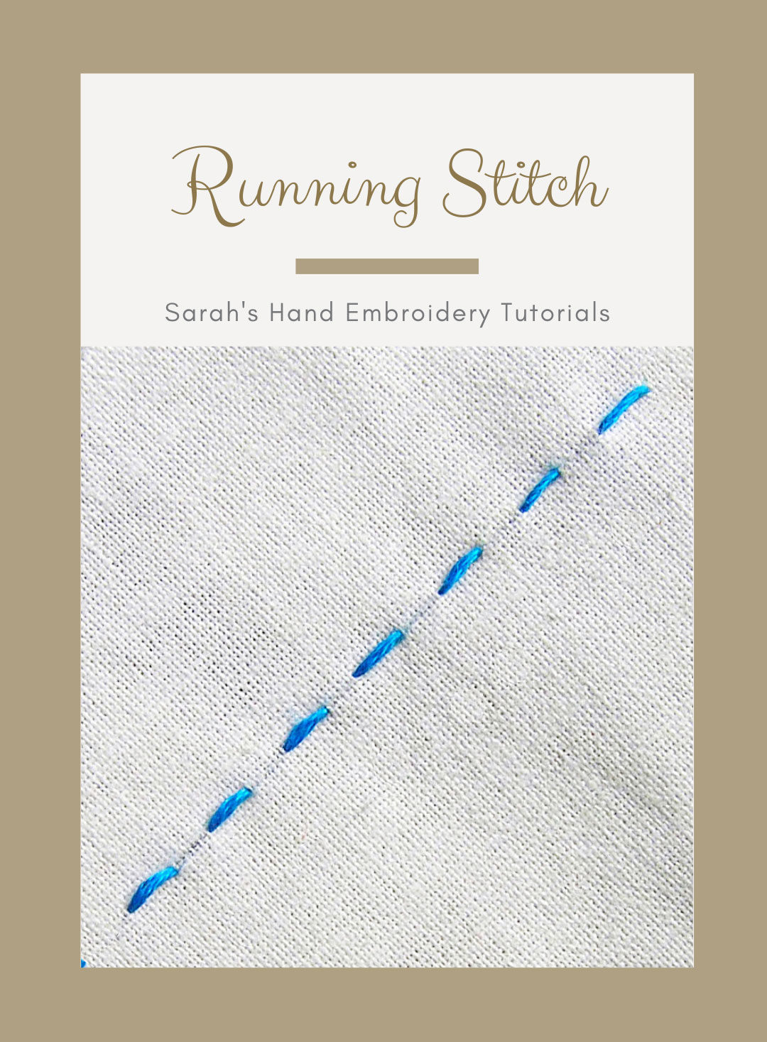 Running stitch - embroidery how-to, quick video, and step by step guid