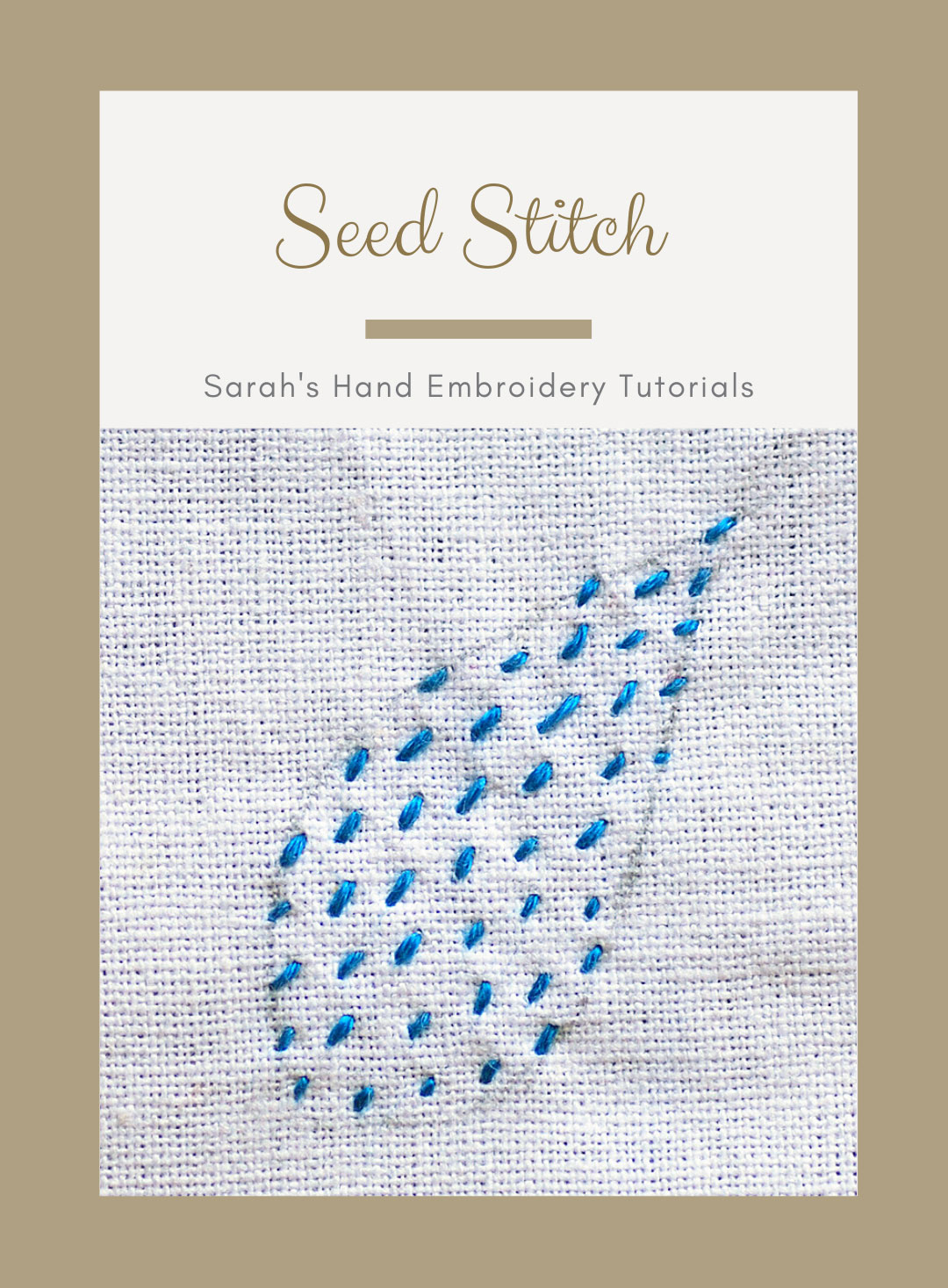How To Do The Seed Stitch Sarah S Hand Embroidery Tutorials