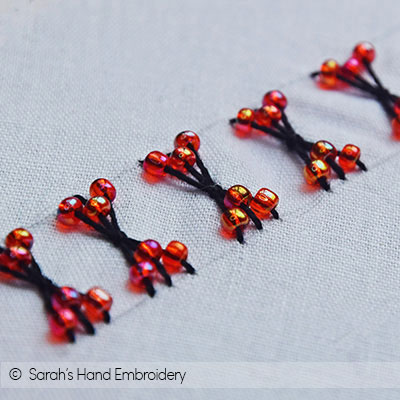 Hand Embroidery Beaded Flower Design (beads work embroidery