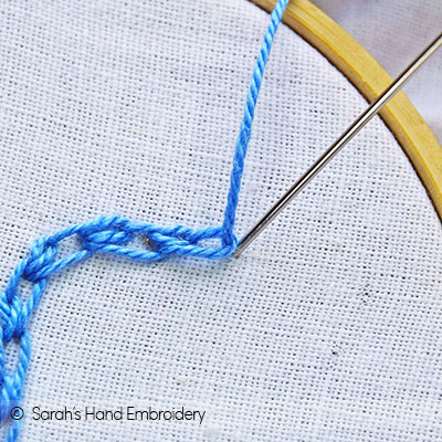 How to do the Shell Chain Stitch - Sarah's Hand Embroidery Tutorials