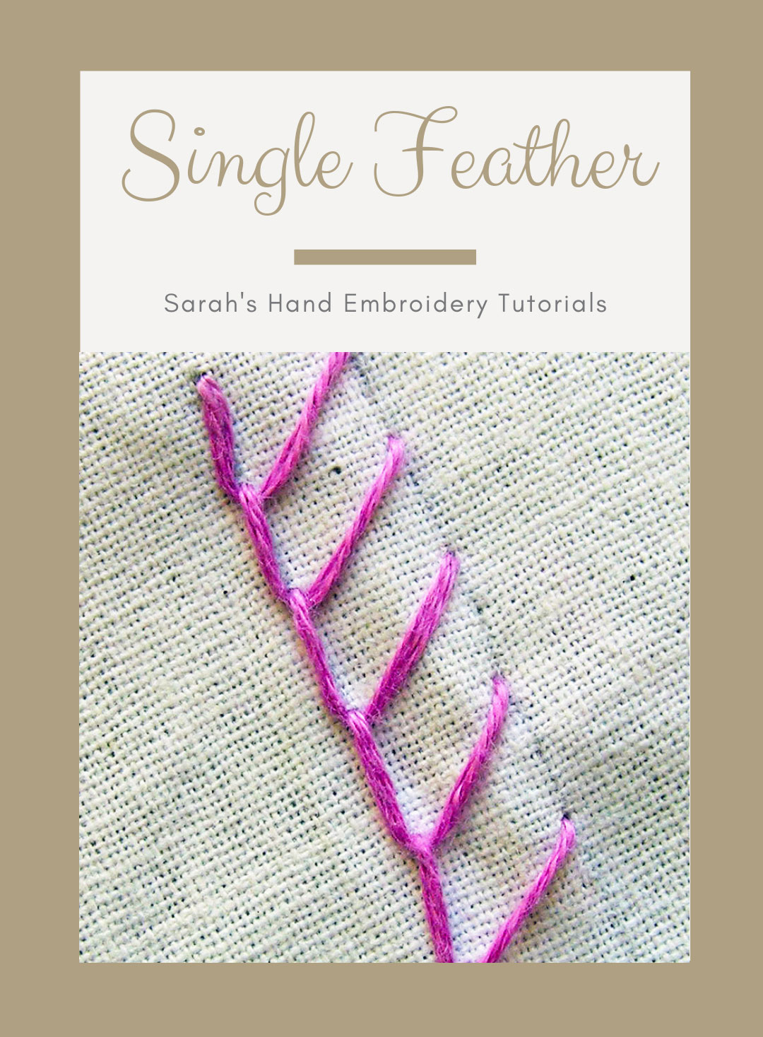 Single Feather Stitch - Sarah's Hand Embroidery Tutorials