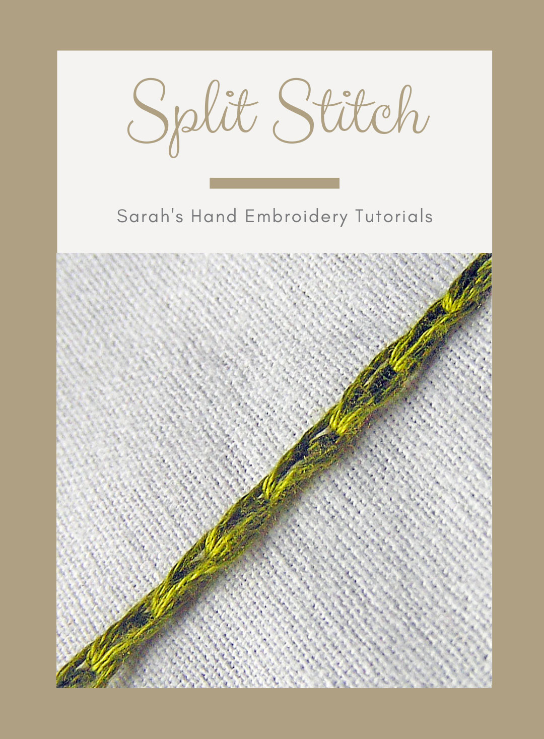 How to do the Split Stitch - Sarah's Hand Embroidery Tutorials