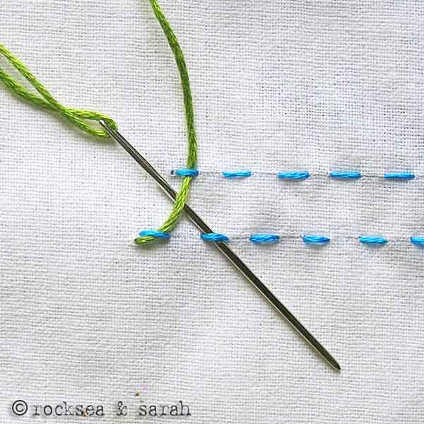 Stepped Running Stitch - Sarah's Hand Embroidery Tutorials