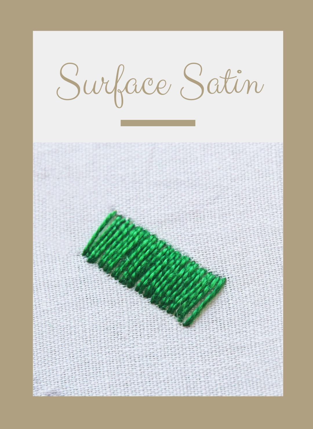 How to do the Surface Satin Stitch - Sarah's Hand Embroidery Tutorials