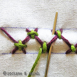 Tacked Herringbone Stitch - Sarah's Hand Embroidery Tutorials