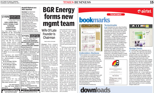 Sarah's Hand Embroidery featured in Times of India