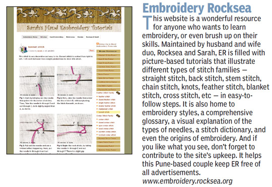 Sarah's Hand Embroidery featured in Times of India