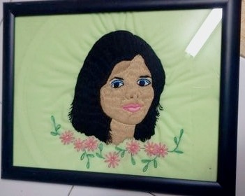 Hand Embroidery Portrait of Sarah